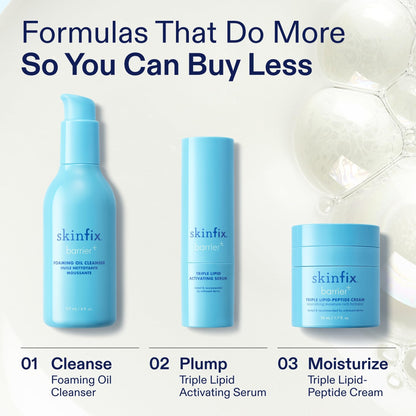 Skinfix Foaming Oil Cleanser for Face - 6 oz - Rich Gel-to-Foam Formula to Hydrate & Soothe Dry, Sensitive Skin - Fragrance Free, Vegan, Cruelty Free