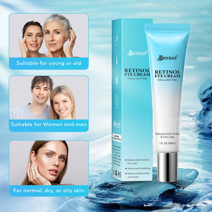 Retinol Anti-Aging Eye Cream for Dark Circles & Puffiness - Firming Eye Treatment with Hyaluronic Acid, Peptides & Caffeine (1 fl. oz.)