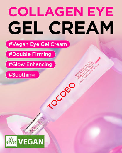 Collagen Brightening Eye Gel Cream - Korean Vegan Treatment for Dark Circles (30ml)