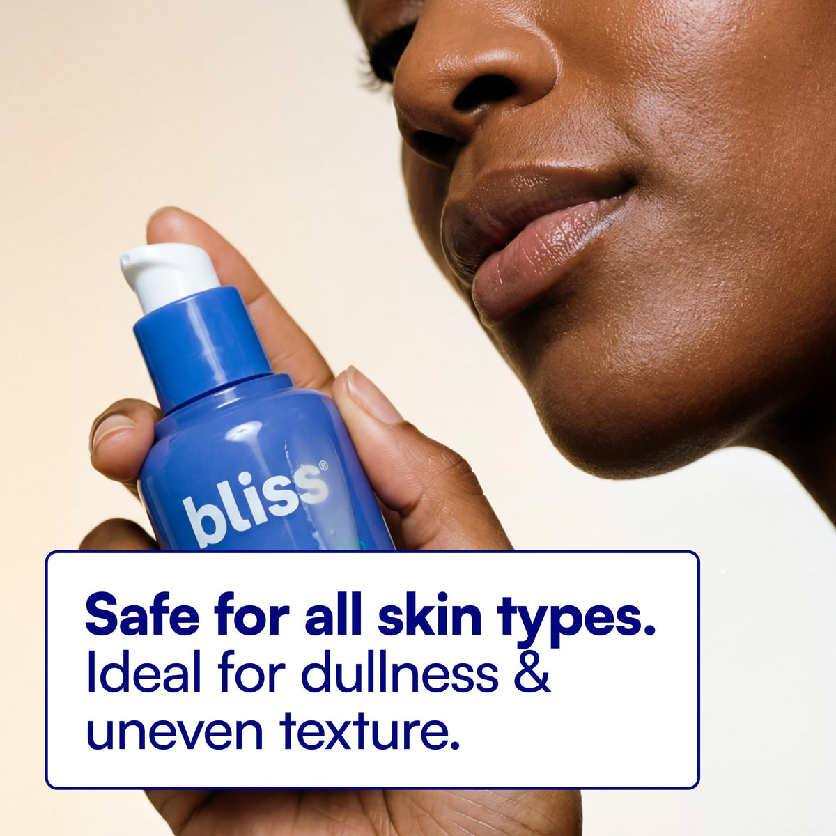 Bliss Renew & Smooth Night Serum - Glycolic Acid + Polyhydroxy Acid Exfoliating Serum - Resurfaces Skin, Smooths Texture & Brightens Tone Overnight - 1 Fl Oz
