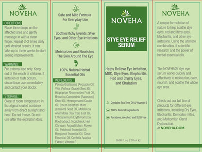 NOVEHA Stye Relief Serum - Blepharitis & Eyelid Bump Treatment Serum (20 ml)