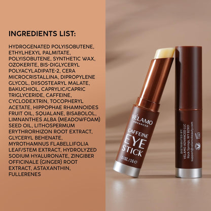 VELAMO Advanced Caffeine & Retinol Eye Stick Duo - AM/PM Under Eye Balm for Dark Circles, Puffiness & Wrinkles