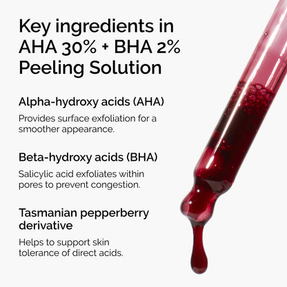 The Ordinary AHA 30% + BHA 2% Peeling Solution, Advanced Exfoliating Peel for Brighter Skin, 1 Fl Oz