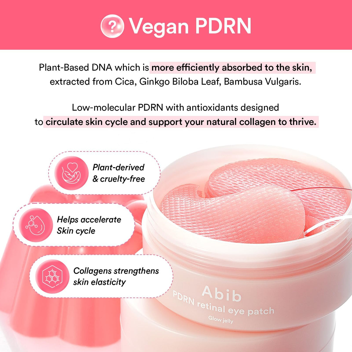 Abib PDRN Retinal Eye Patch - 60 Patches (84g) - Firming Hydrogel Masks with Niacinamide for Dark Circles & Fine Lines