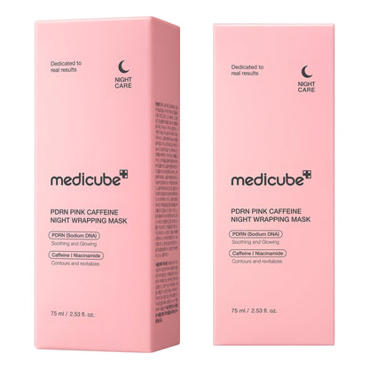medicube Wrapping Mask PDRN Caffeine Overnight Peel Off Facial Mask - Firming, Depuffing & Hydration - Caffeine, Collagen For Refined, Glass Skin & Face Contour Support - Korean Skin Care, 2.53 fl.oz