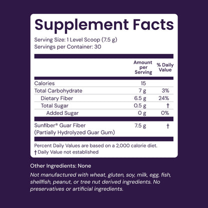 Healthy Origins Healthy Fiber Powder 7.9 oz (225g) - Featuring Sunfiber Partially Hydrolyzed Guar Gum (PHGG) - Supports Digestive Regularity, Intestinal Health & Prebiotic Care