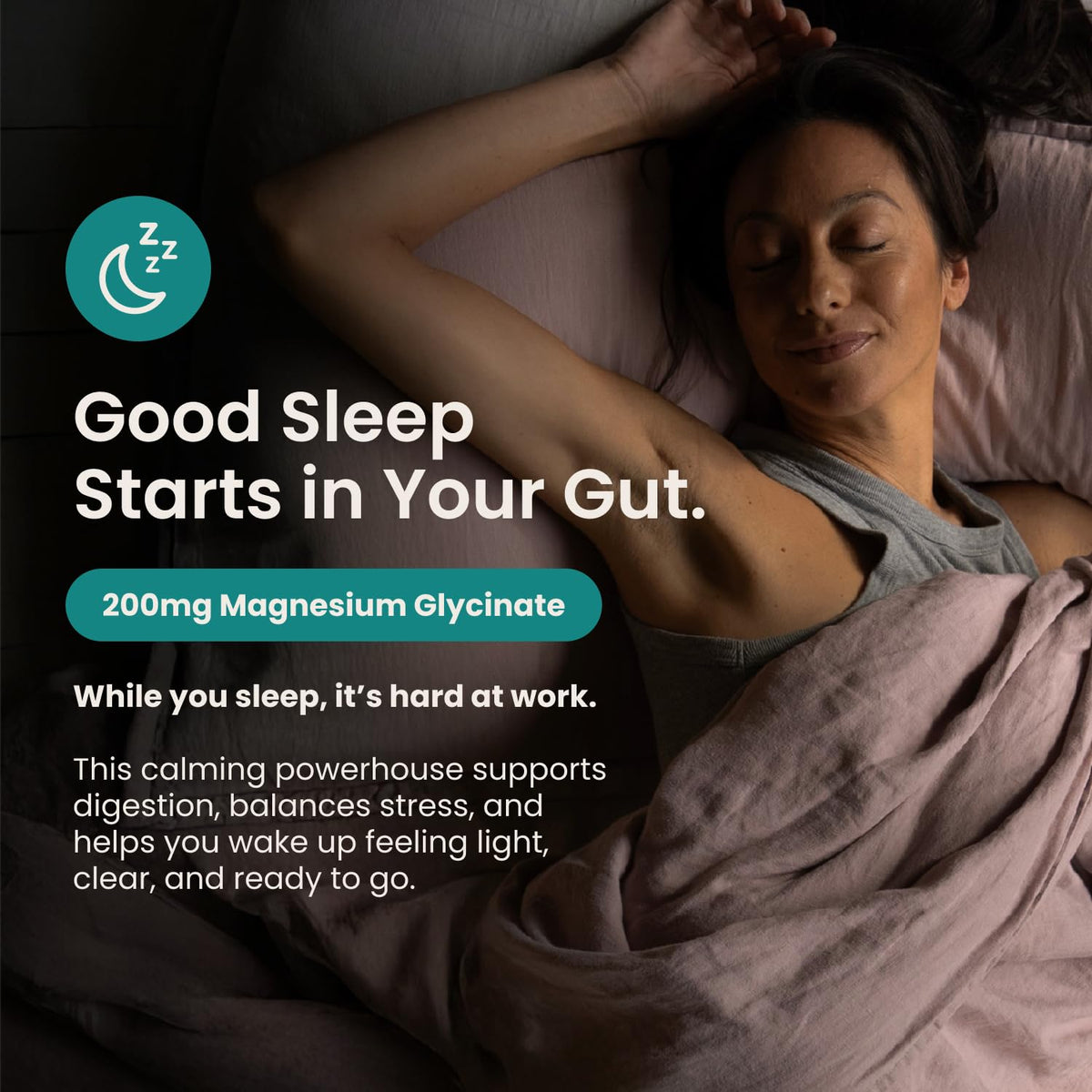 Nighttime Prebiotic Fiber Powder with Digestive Enzymes & Magnesium Glycinate for Sleep, On-The-Go Travel 7 Pack - Gut Health Supplement for Women & Men - Bloating Relief Soluble and Insoluble Fiber
