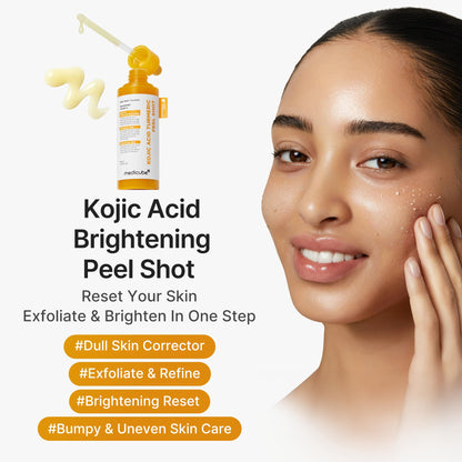 medicube Peel Shot with Kojic Acid Turmeric - Reset in One Step - Gentle Exfoliating Serum with BHA, LHA, PHA for Dead Skin Cells, Blackheads, Excess Sebum - For Dull, Rough, Troubled Skin - 2.7 fl.oz