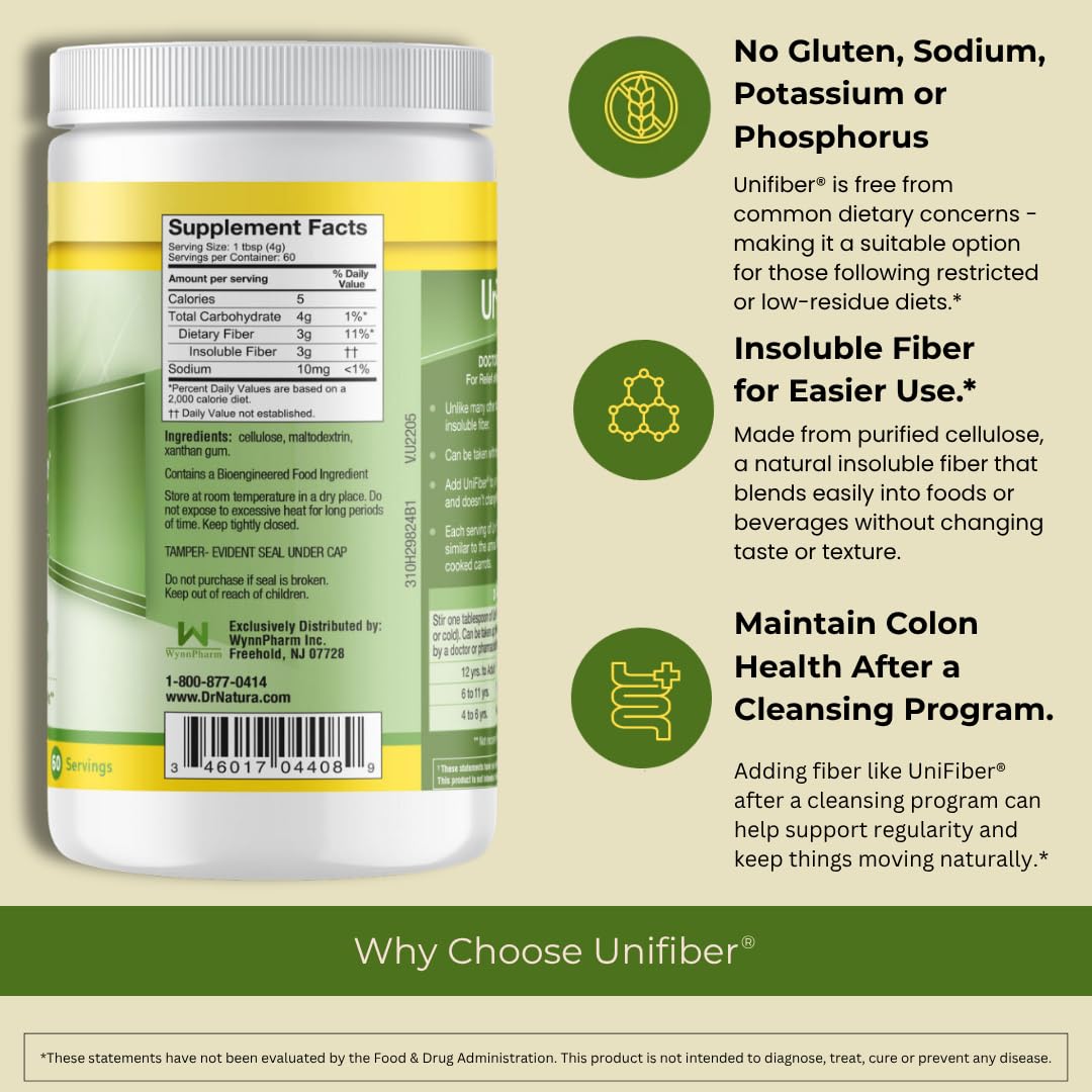 Dr. Natura Unifiber, Natural Fiber Supplement, 8.4-Ounce