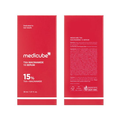 medicube TXA+Niacinamide 15% Glow Facial Serum for After Spot Care - All-in-One Daily Korean Skincare - Uneven Skin Tone, Texture, and Hydration Care - High-Potency Tranexamic Acid 5% - 1.01 fl.oz