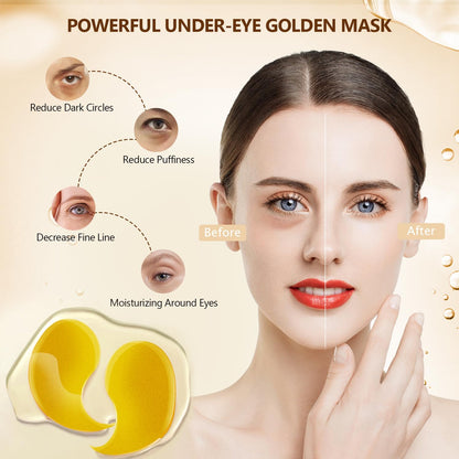 2 Packs Under Eye Patches Kit - 24K Gold & Pink Collagen (60 Pcs)