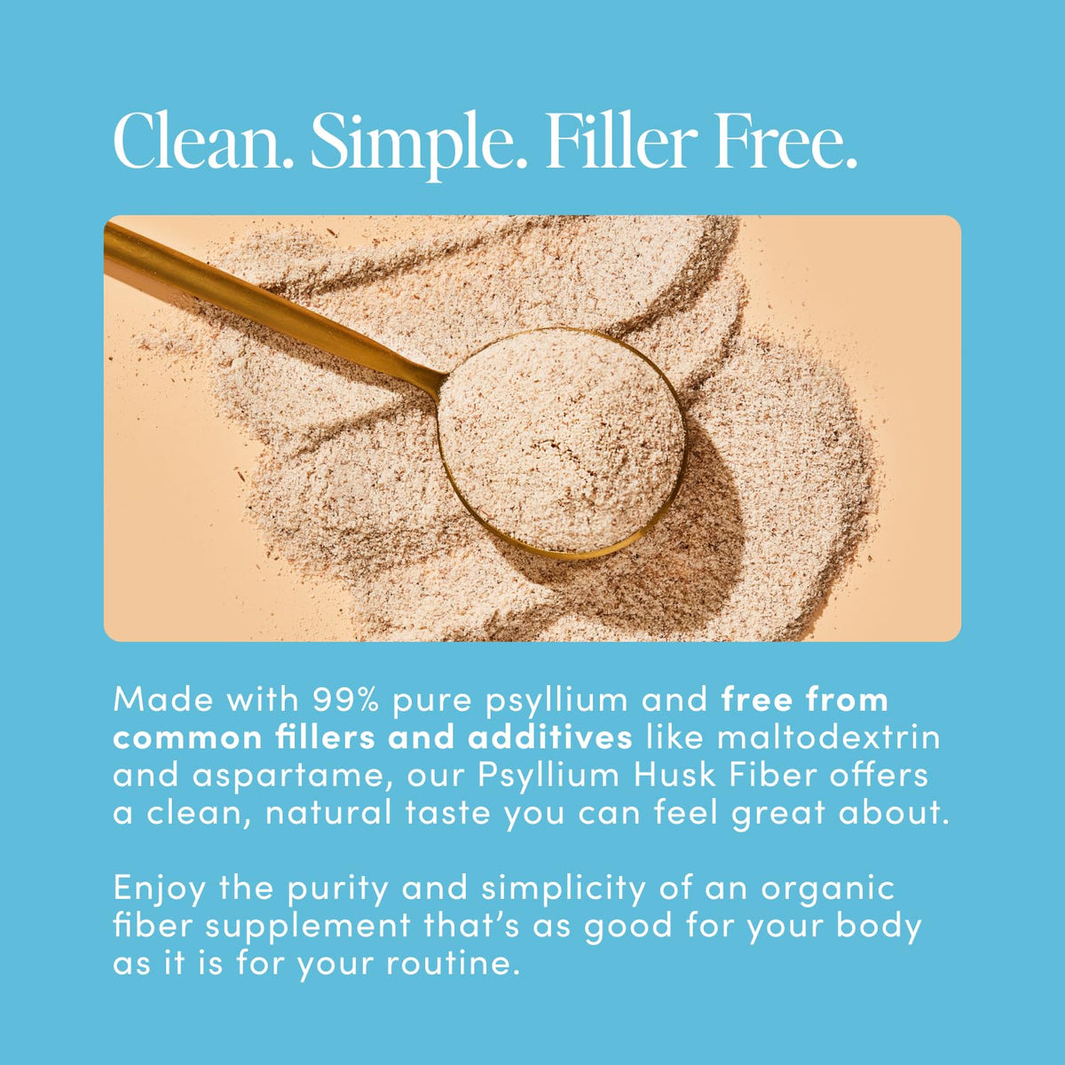 Bio.me Psyllium Husk Fiber Unflavored (6g Per Serving) - Gluten-Free Fiber Supplement for Women & Men - Psyllium Husk Powder for Healthy Digestion, Bowel Regularity & Bloating Relief - 45 Servings