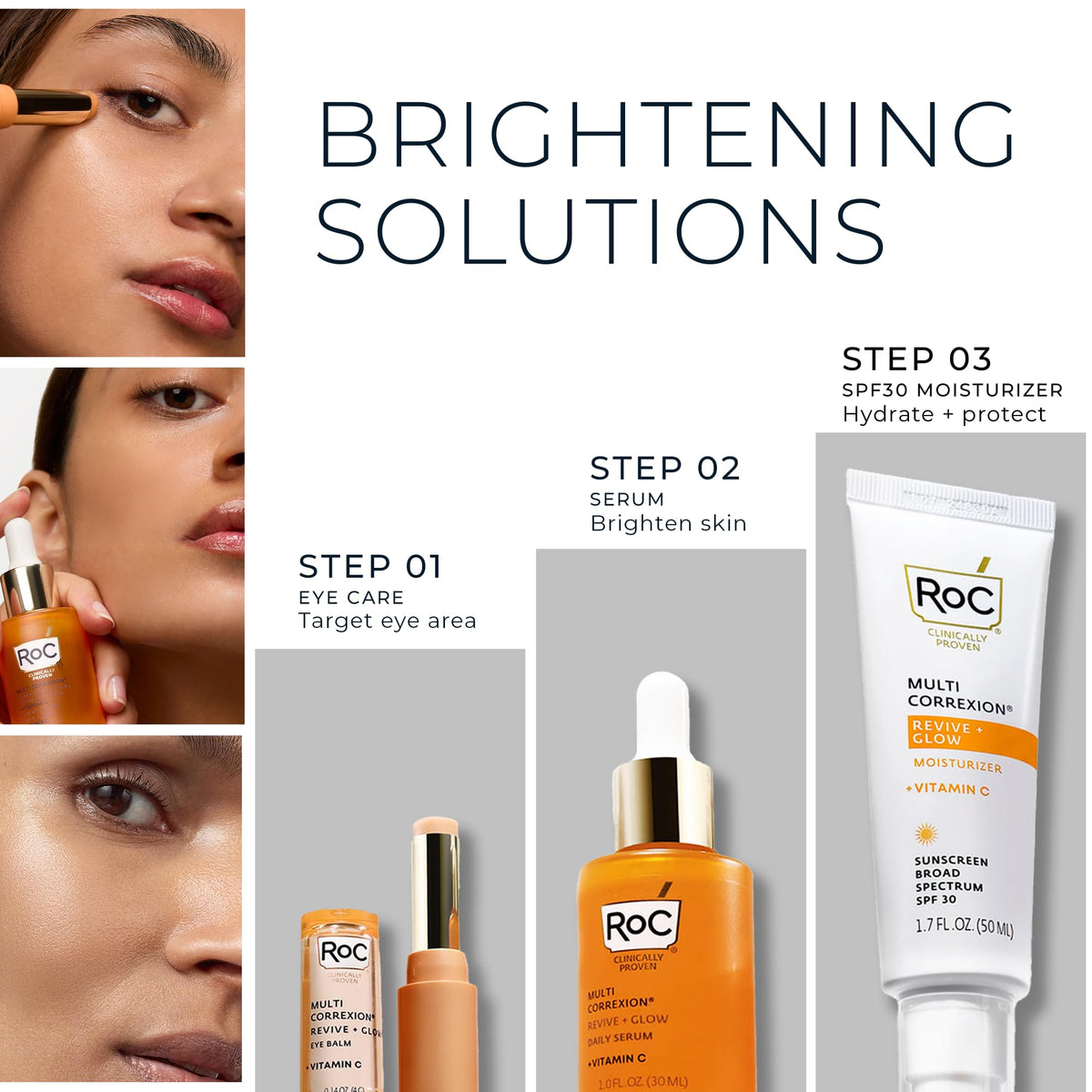 RoC Multi Correxion Revive + Glow Eye Balm (0.14 oz) with Vitamin C - Includes Retinol Eye Cream Sample Packette