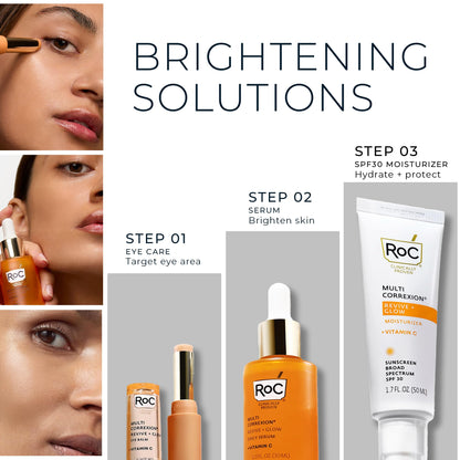 RoC Multi Correxion Revive + Glow Eye Balm (0.14 oz) with Vitamin C - Includes Retinol Eye Cream Sample Packette