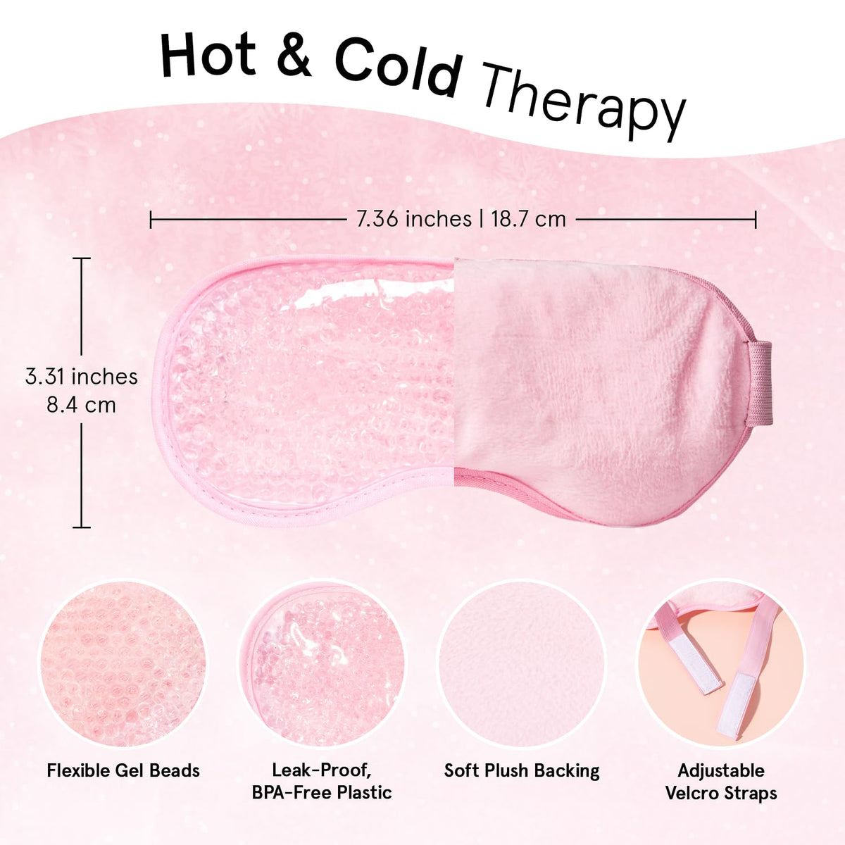grace & stella Hot & Cold Cooling Eye Mask - Reusable Gel Bead Mask for Puffiness, Dark Circles & Migraines