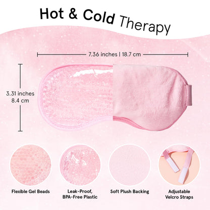 grace & stella Hot & Cold Cooling Eye Mask - Reusable Gel Bead Mask for Puffiness, Dark Circles & Migraines