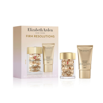 Elizabeth Arden Firm Resolutions Advanced Ceramide 2-Piece Skincare Gift Set for Women, Includes Full-Size Serum Capsules and 0.5oz Day Cream with Sunscreen, 2 count