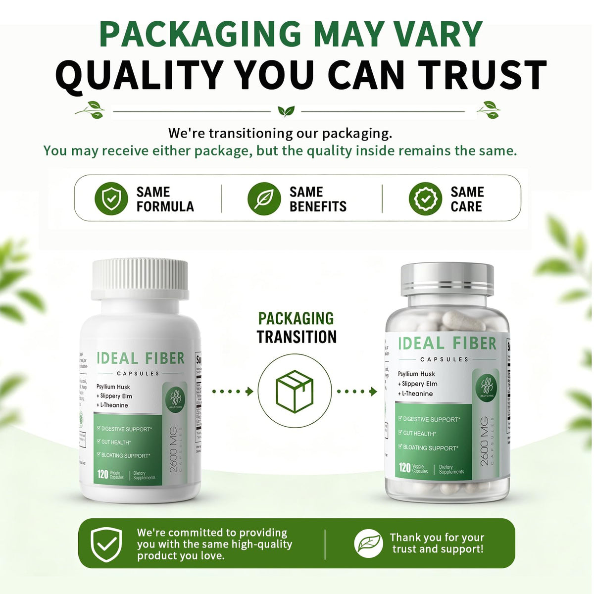 Fiber Supplement - Psyllium Husk Powder Capsules 1500mg & Slippery Elm- Regularity, Effortless Bowel Movements - Gentle Daily Fiber for Digestive & Gut Health -Natural Prebiotic Fiber,Non-GMO-120 Caps