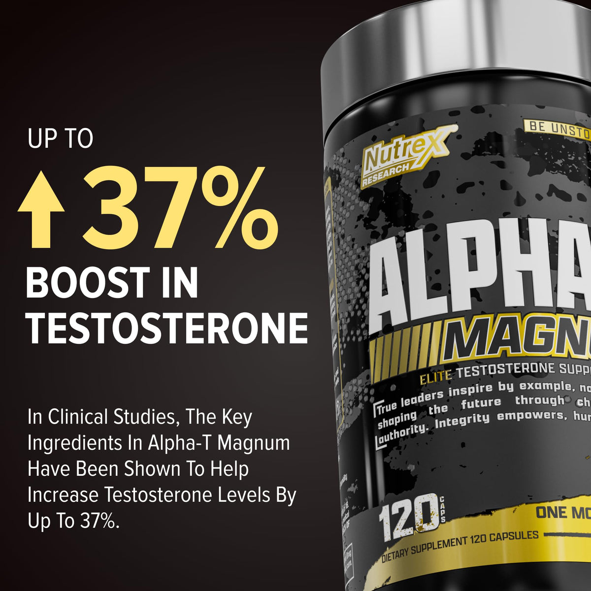 Testosterone Support for Men - Tongkat Ali, Fadogia, Shilajit & Ashwagandha - Muscle, Strength & Hormone Balance Supplement - Nutrex Alpha-T Magnum