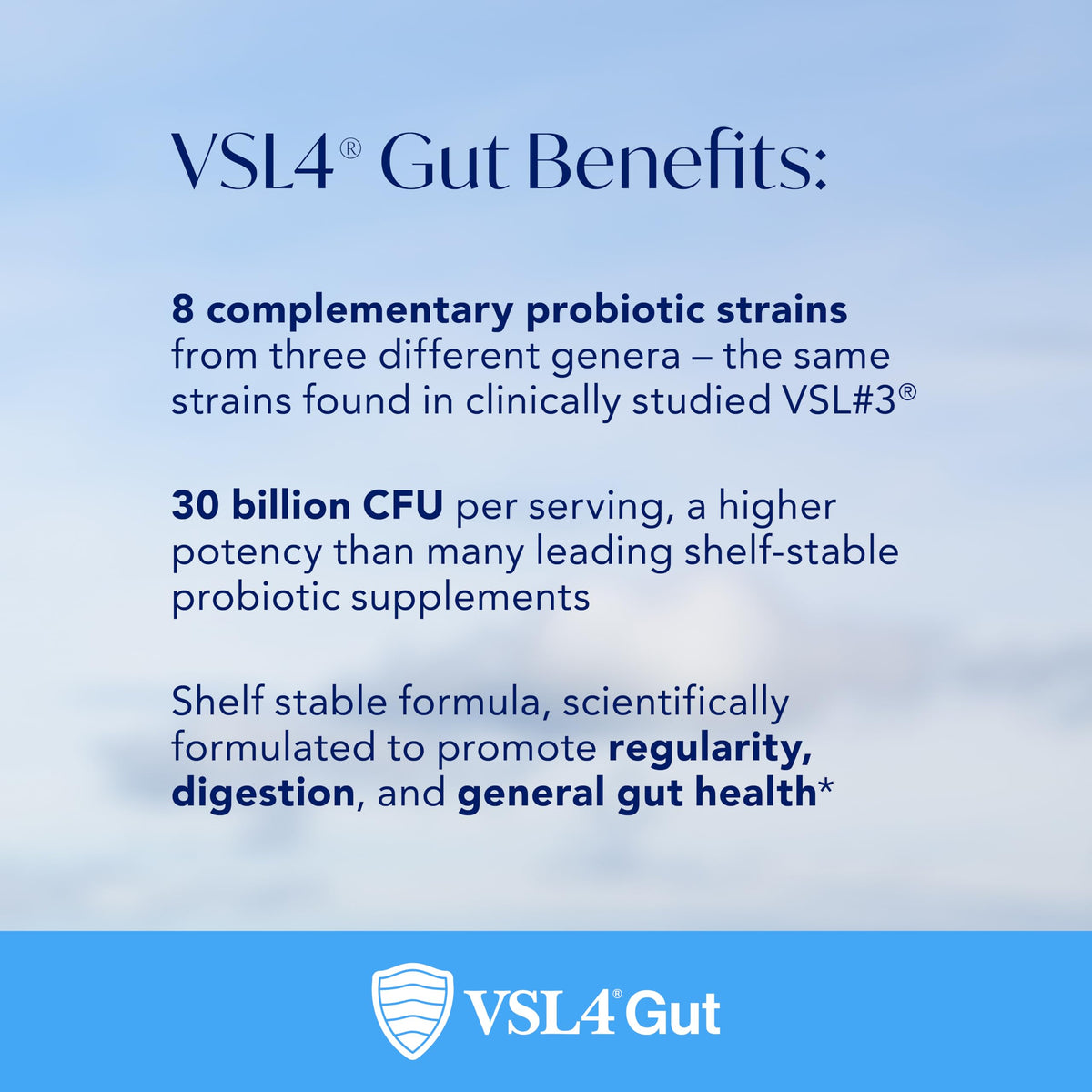 VSL4 Gut Daily Probiotics for Gut Health - 30B CFUs, Multi-Strain Digestive Support for Women & Men, Promotes Gut Balance & Regularity, Potent, Shelf-Stable Probiotic Supplement, 2 Pack (60 Capsules)
