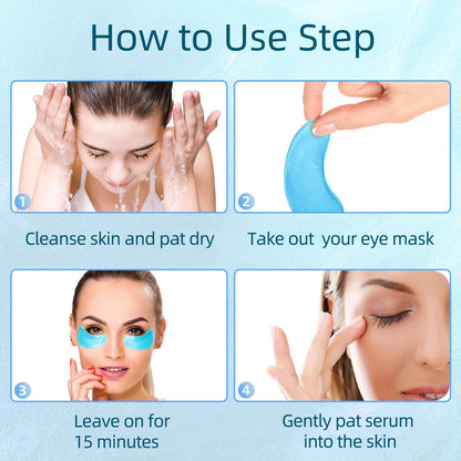 USTELIR Under Eye Patches - 40 Pairs - Hyaluronic Acid Eye Masks for Dark Circles, Puffy Eyes & Wrinkles