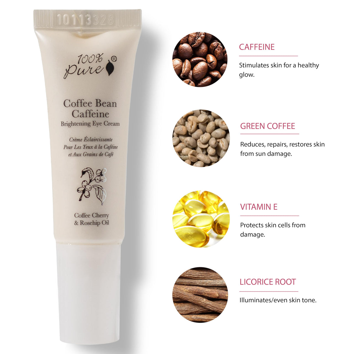 100% PURE Coffee Bean Caffeine Eye Cream - Refresh & Hydrate (10ml)