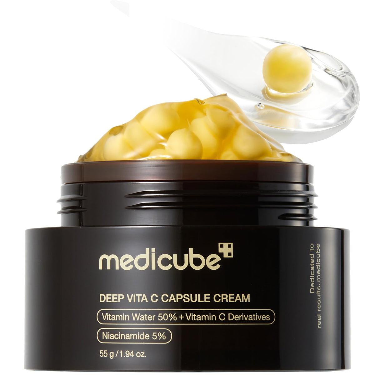 medicube Capsule Cream with Deep Vitamin C - Liposome Vitamin C Golden Capsule for Radiance & Firm-Looking Skin - Hydrating Glow Gel Texture - Korean Skincare, 1.94 oz