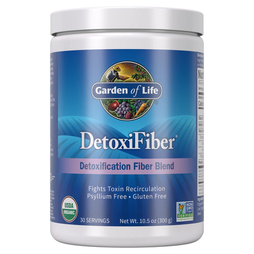 Garden of Life Organic DetoxiFiber Unflavored Fiber Powder Detox Blend with Chia, Alfalfa and Barley for Gut Health Support, Gluten Free, Psyllium Free, Vegan, 30 Servings