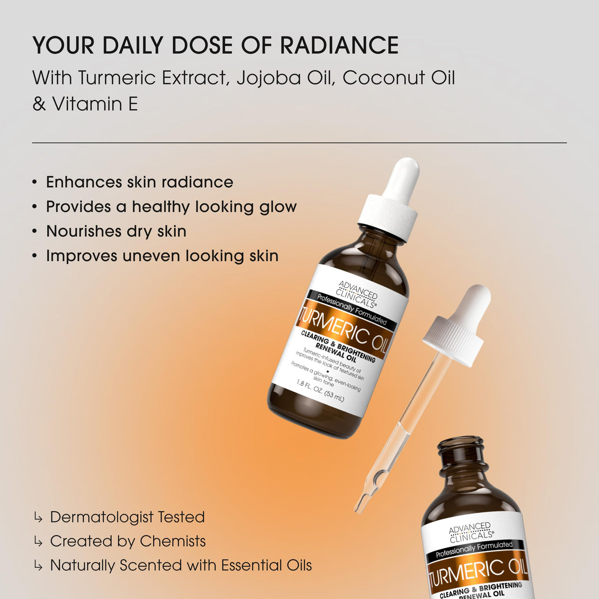 Advanced Clinicals Turmeric Oil Serum - Antioxidant Glow Duo (52ml x 2)