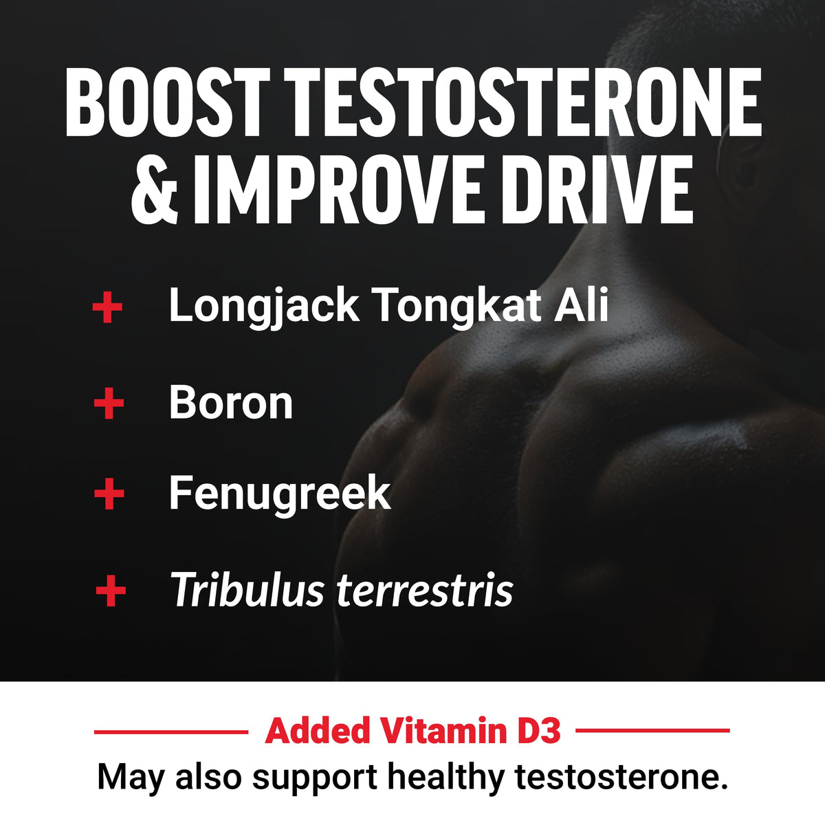 Testosterone Booster Gummies for Men - Energy, Strength, Stamina & Libido Support with Tongkat Ali, Tribulus & Maca