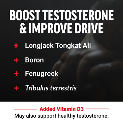 Testosterone Booster Gummies for Men - Energy, Strength, Stamina & Libido Support with Tongkat Ali, Tribulus & Maca