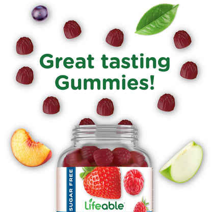 Lifeable Sugar Free Fiber Gummies for Adults - 4g - Great Tasting Fiber Supplement Gummies - Keto Friendly, Gluten Free, Vegan, Non GMO Prebiotic Fiber - for Digestive Health - 90 Gummies