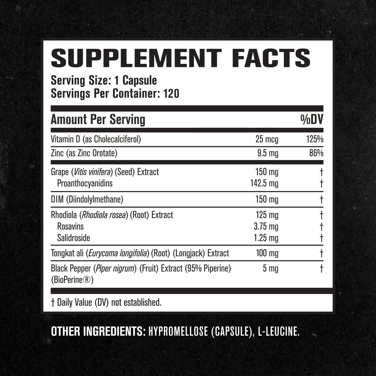 Jacked Factory Androsurge Estrogen Blocker for Men - Tongkat Ali, DIM & Rhodiola Vitality Support Supplement - 120 Count