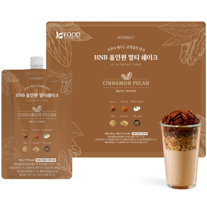 Korean Food All-In-One Multi Shake, Cinnamon Pecan, Fiber, 7 Pack, 350g