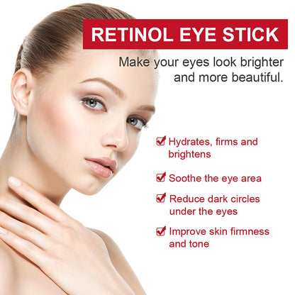 Retinol Eye Stick with Collagen & Hyaluronic Acid - Anti-Aging Eye Balm for Dark Circles, Puffiness & Wrinkles (Visible Results in 3-4 Weeks)