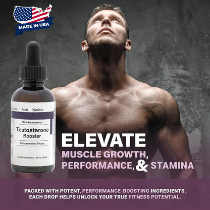 Liquid Testosterone Booster for Men & Women - Tribulus Terrestris & Tongkat Ali - Energy, Muscle Recovery & Performance Support - 2oz