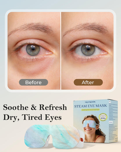Disposable Warm Steam Eye Masks (10 Packs) - Heated Sleep Mask for Dry Eyes, Puffiness & Instant Relaxation