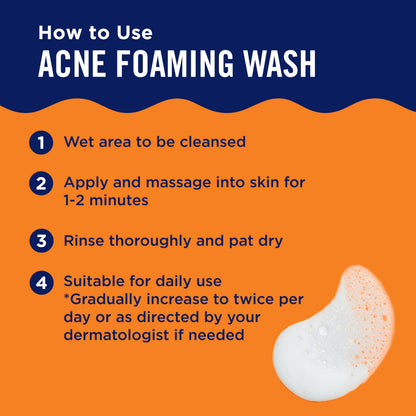 PanOxyl 10% Benzoyl Peroxide Acne Foaming Wash, Maximum Strength, Daily Acne-Fighting Face and Body Cleanser, Face Wash to Clear - 5.5 Oz