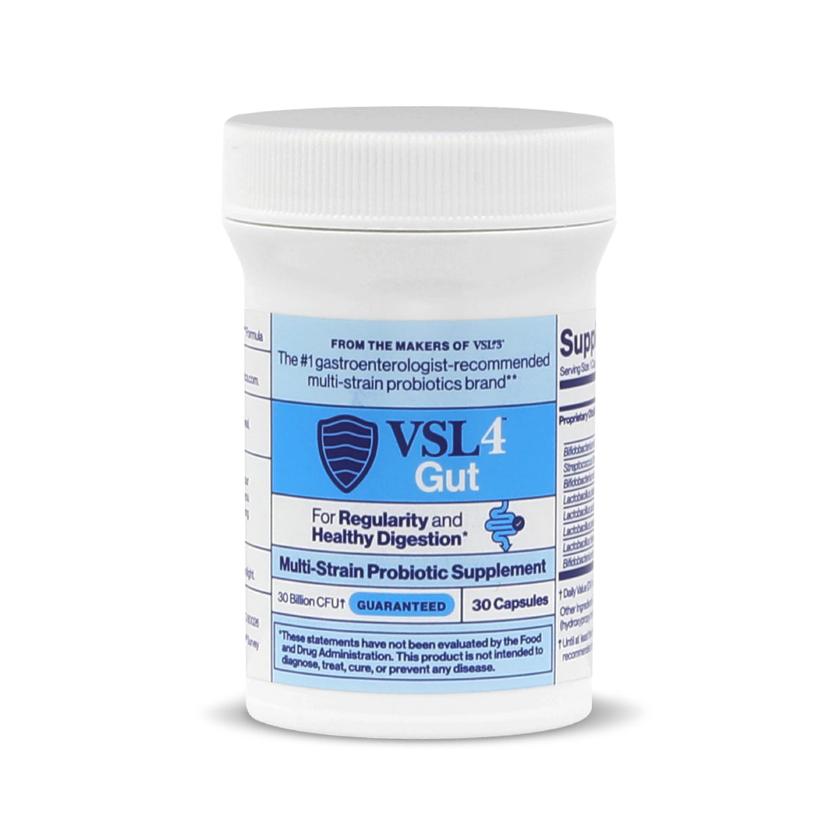 VSL4 Gut Daily Probiotics for Gut Health - 30B CFUs, Multi-Strain Digestive Support for Women & Men, Promotes Gut Balance & Regularity, Potent, Shelf-Stable Probiotic Supplement, 2 Pack (60 Capsules)