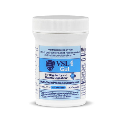 VSL4 Gut Daily Probiotics for Gut Health - 30B CFUs, Multi-Strain Digestive Support for Women & Men, Promotes Gut Balance & Regularity, Potent, Shelf-Stable Probiotic Supplement, 2 Pack (60 Capsules)