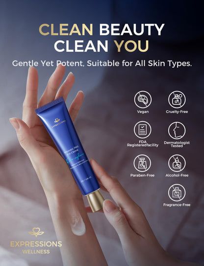 EXPRESSIONS WELLNESS Anti-Aging Eye Cream - Korean Under Eye Cream with Peptides & Niacinamide for Wrinkles, Dark Circles & Puffiness (1.06 oz.)