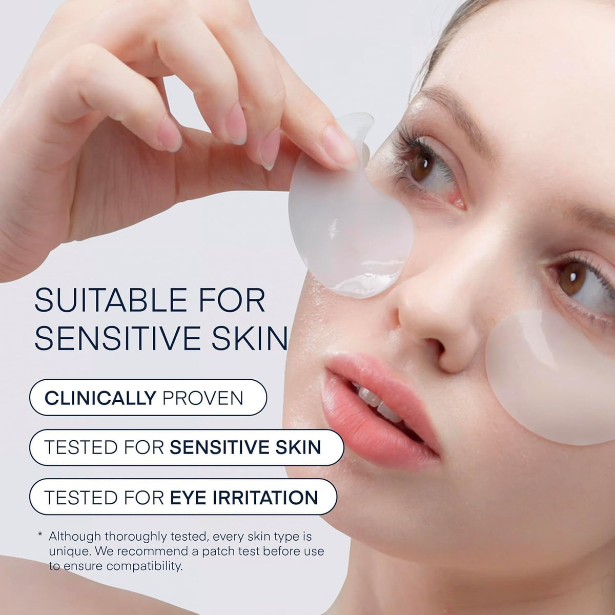 TEREZ & HONOR Caffeine Eye Patches (60 Pcs) - Korean Hydrogel Masks with Niacinamide & Hyaluronic Acid for Dark Circles & Puffiness