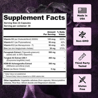 SIGMA 3000 Testosterone Booster for Men - Natural Energy, Stamina & Muscle Growth with Ashwagandha