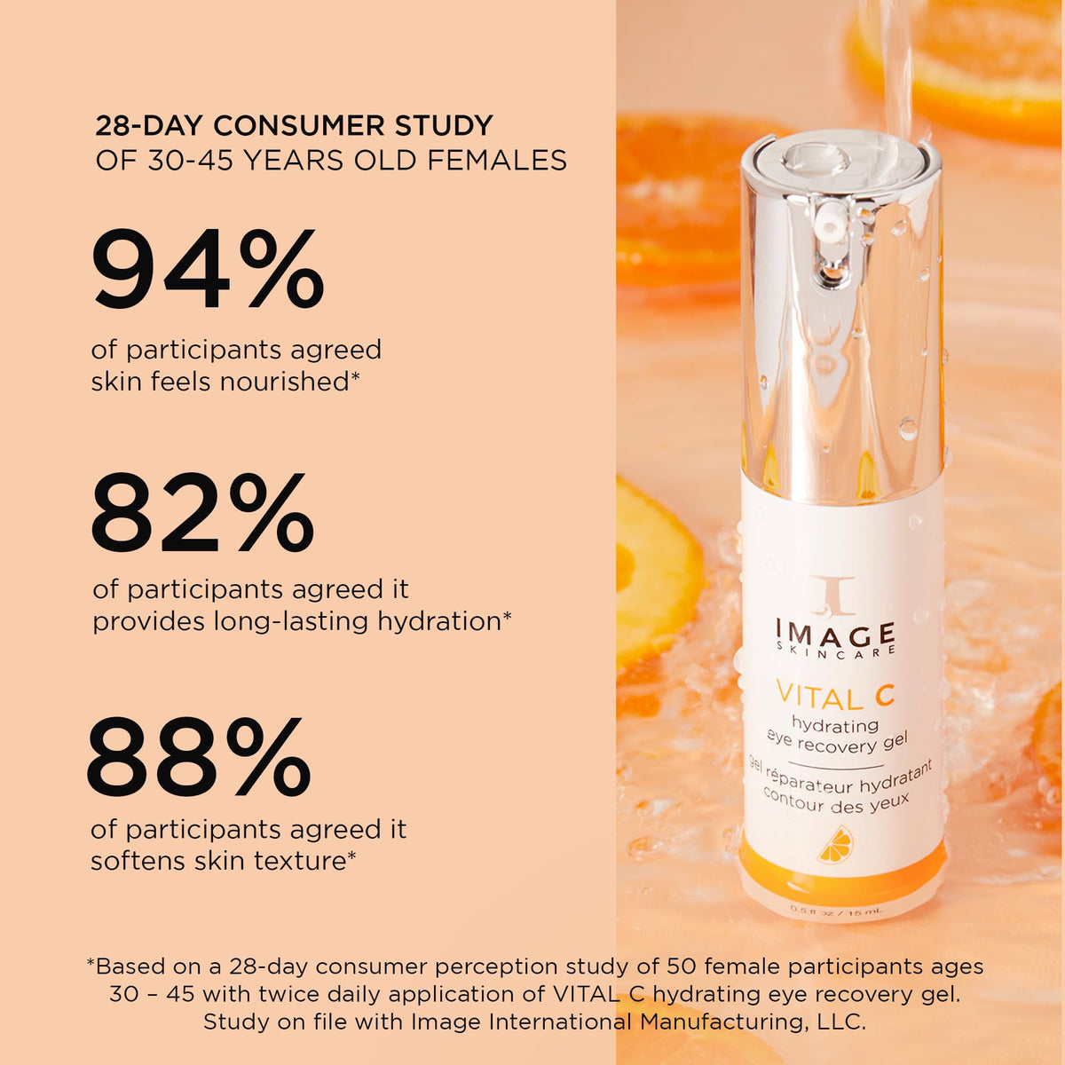 IMAGE Skincare VITAL C Hydrating Eye Recovery Gel (0.5 fl oz) - Anti-Aging Treatment with Vitamin C & Peptides