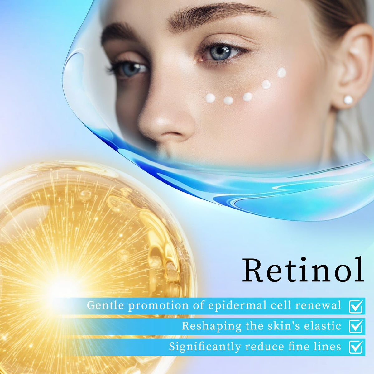 Retinol Anti-Aging Eye Cream for Dark Circles & Puffiness - Firming Eye Treatment with Hyaluronic Acid, Peptides & Caffeine (1 fl. oz.)
