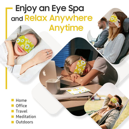 BeHoomi Self Heating Steam Eye Mask - Chamomile Scented Warm Compress Heated Eye Mask for Sleep, Spa & Relaxation (20 Pack)
