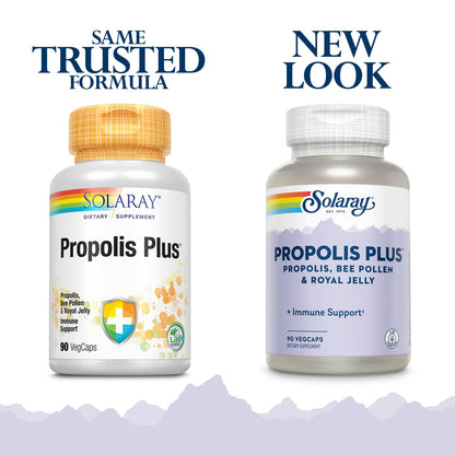 SOLARAY Propolis Plus - Immune Support Supplement, 90 VegCaps