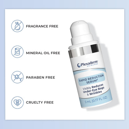 Plexaderm Rapid Reduction Eye Serum - Instant Results for Under-Eye Bags, Wrinkles & Dark Circles (Pump)