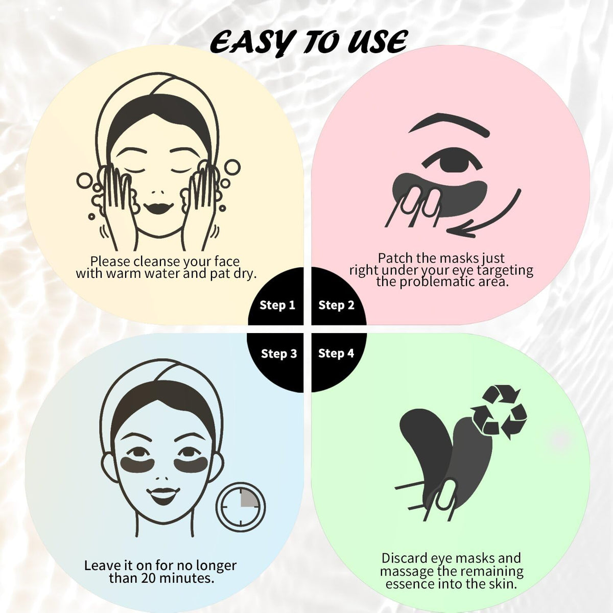 Maskiss Caffeine Under Eye Patches (50 Pairs) - Value Bulk Pack De-Puffing Collagen Eye Mask for Dark Circles & Bags