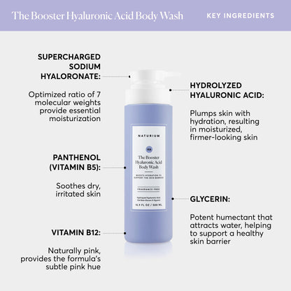 Naturium The Booster Hyaluronic Acid Body Wash 16.9 oz, Hydrating Cleanser